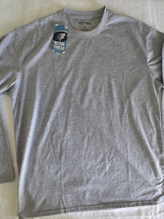 Action Thread Other - Men’s Long Sleeve Crew Neck Shirt - Heather Gray